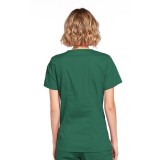 4728 Workwear Core Stretch Mock Wrap Top with 3 Pockets by Cherokee