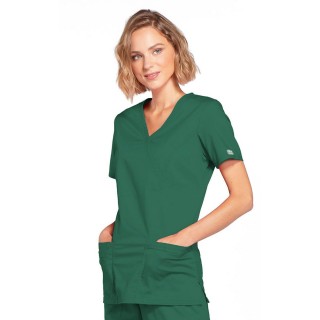 4728 Workwear Core Stretch Haut Cache-Coeur avec 3 Poches par Cherokee