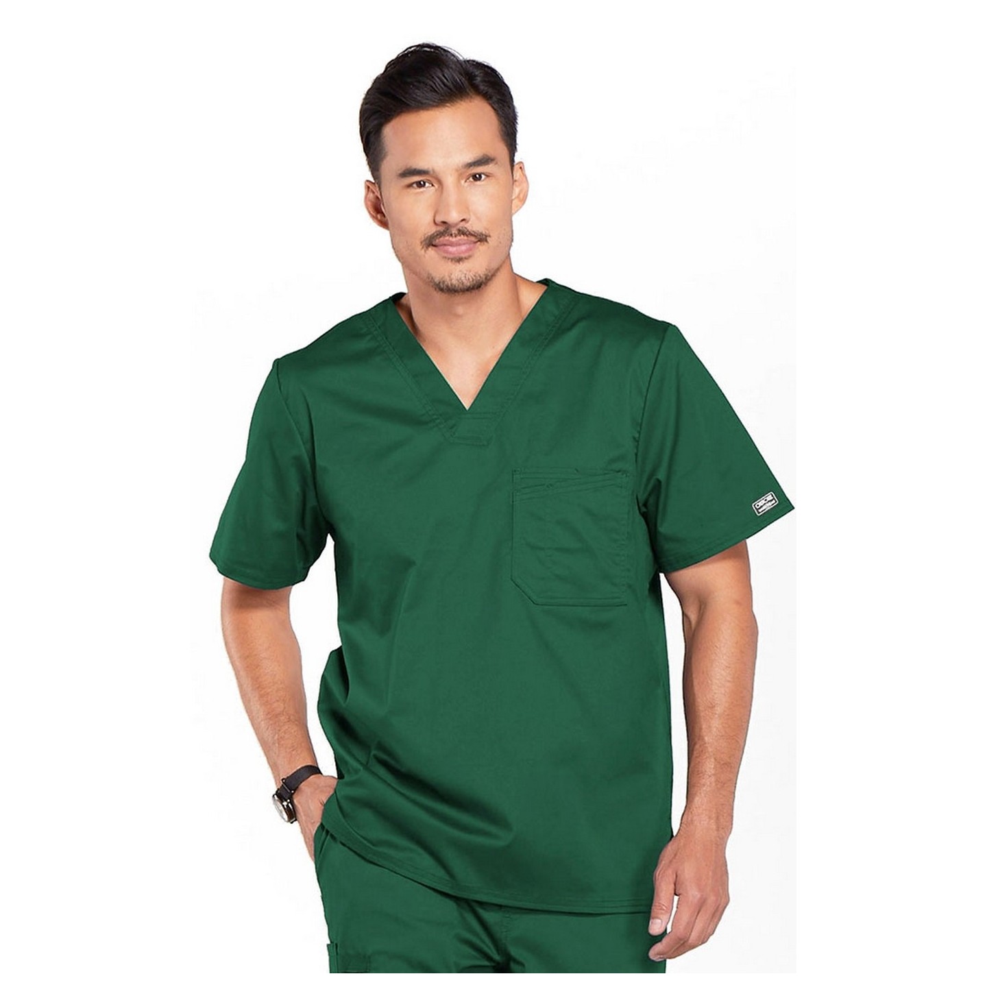 4743 Workwear Core Stretch Men's Chest Pocket V-Neck Top by Cherokee