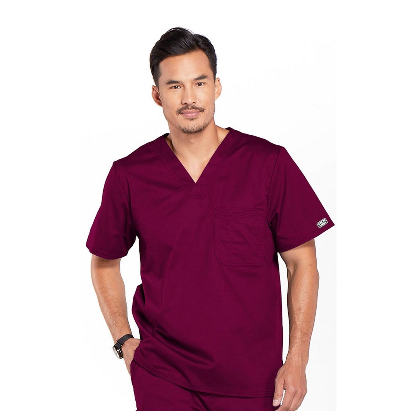 4743 Workwear Core Stretch Men's Chest Pocket V-Neck Top by Cherokee