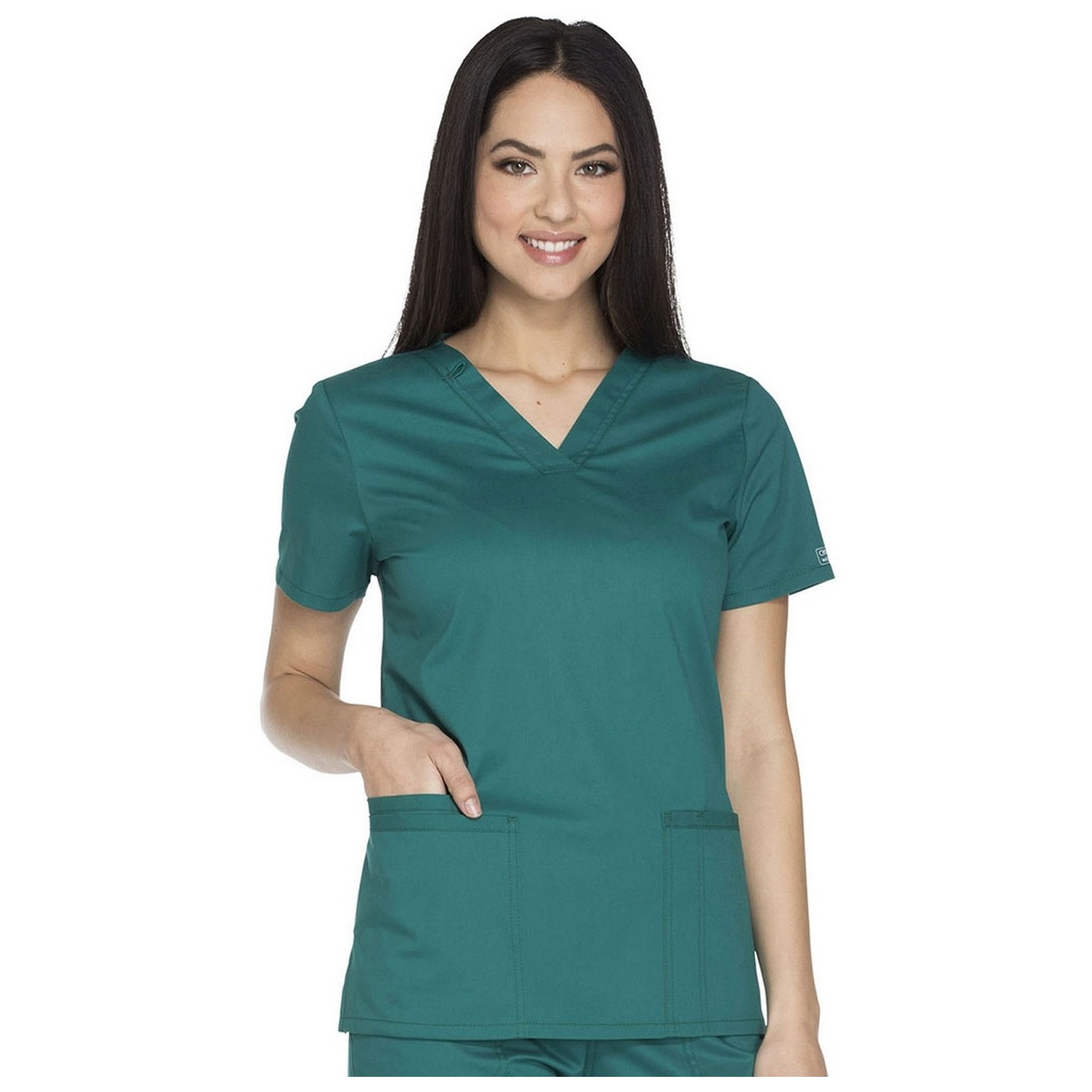 WW630 Workwear Core Stretch Haut avec 3 Poches à Col en V par Cherokee