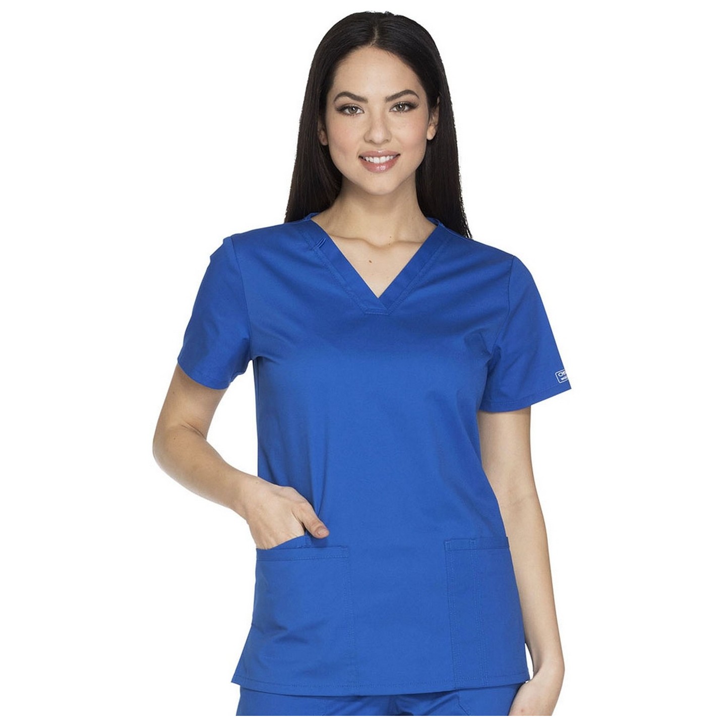 WW630 Workwear Core Stretch 3 Pocket V-Neck Top by Cherokee