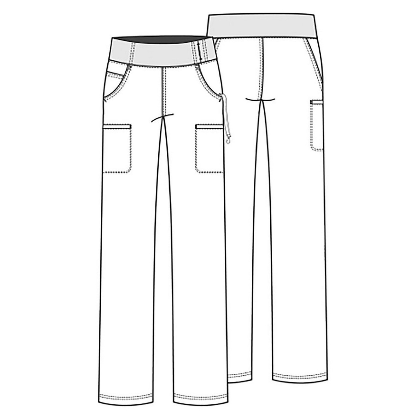 CK002 iFlex Mid Rise 6 Pocket Straight Leg Cargo Pant by Cherokee