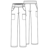 CK002 iFlex Mid Rise 6 Pocket Straight Leg Cargo Pant by Cherokee