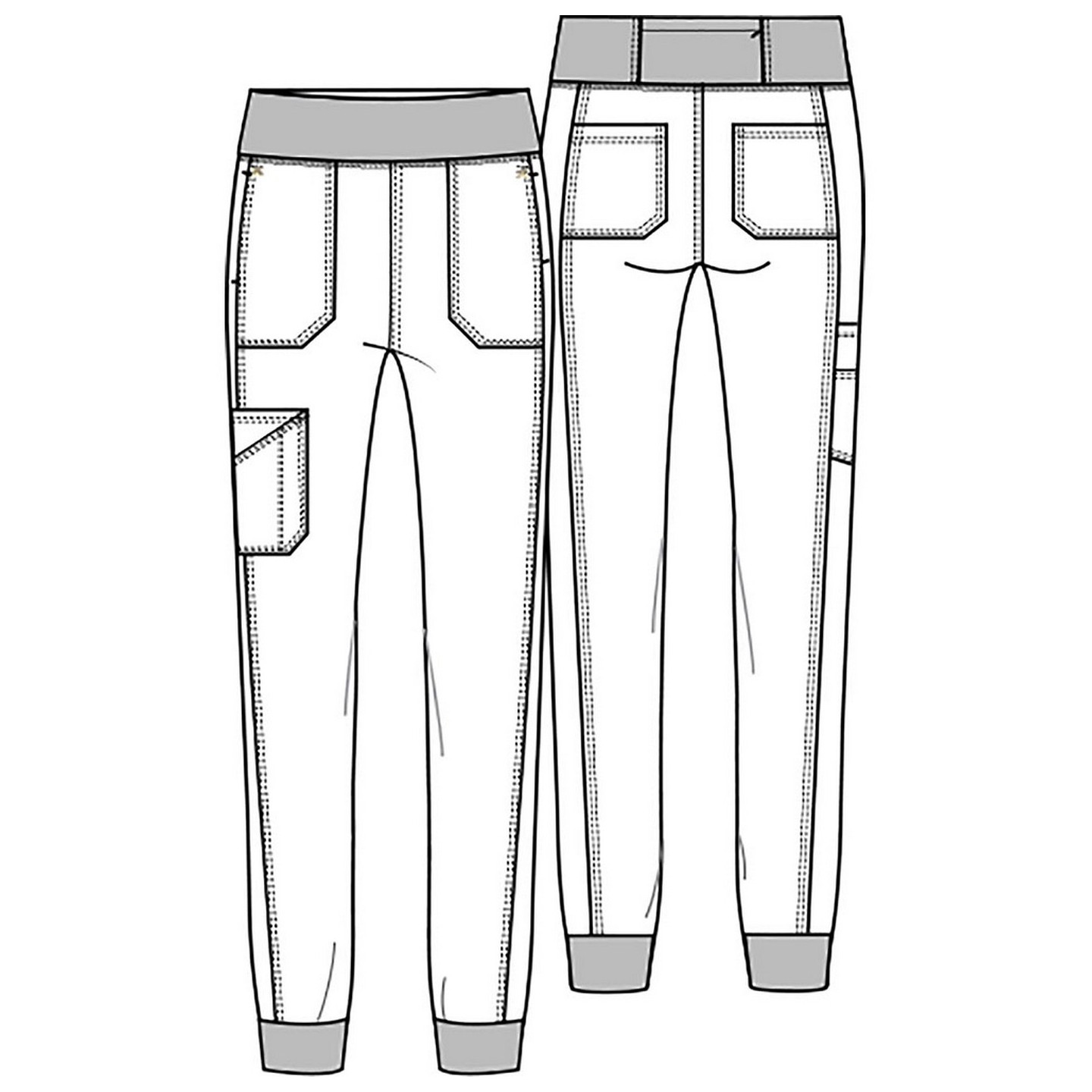 CK011 iFlex Elastic Waist Jogger with 7 Pockets by Cherokee