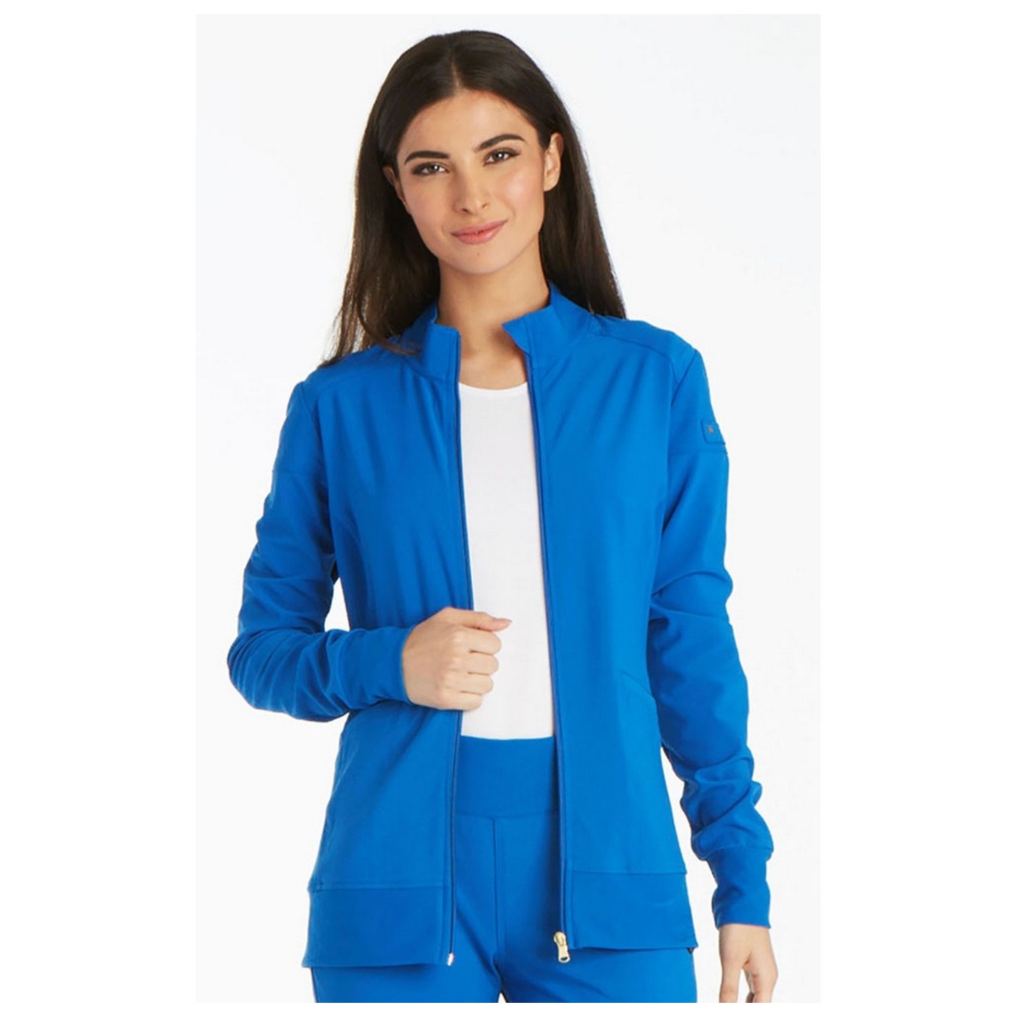 CK303 iFlex Zip Front Jacket with Knit Panels by Cherokee