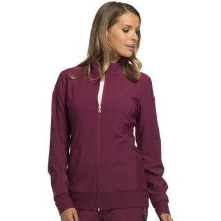 CK303 iFlex Zip Front Jacket with Knit Panels by Cherokee