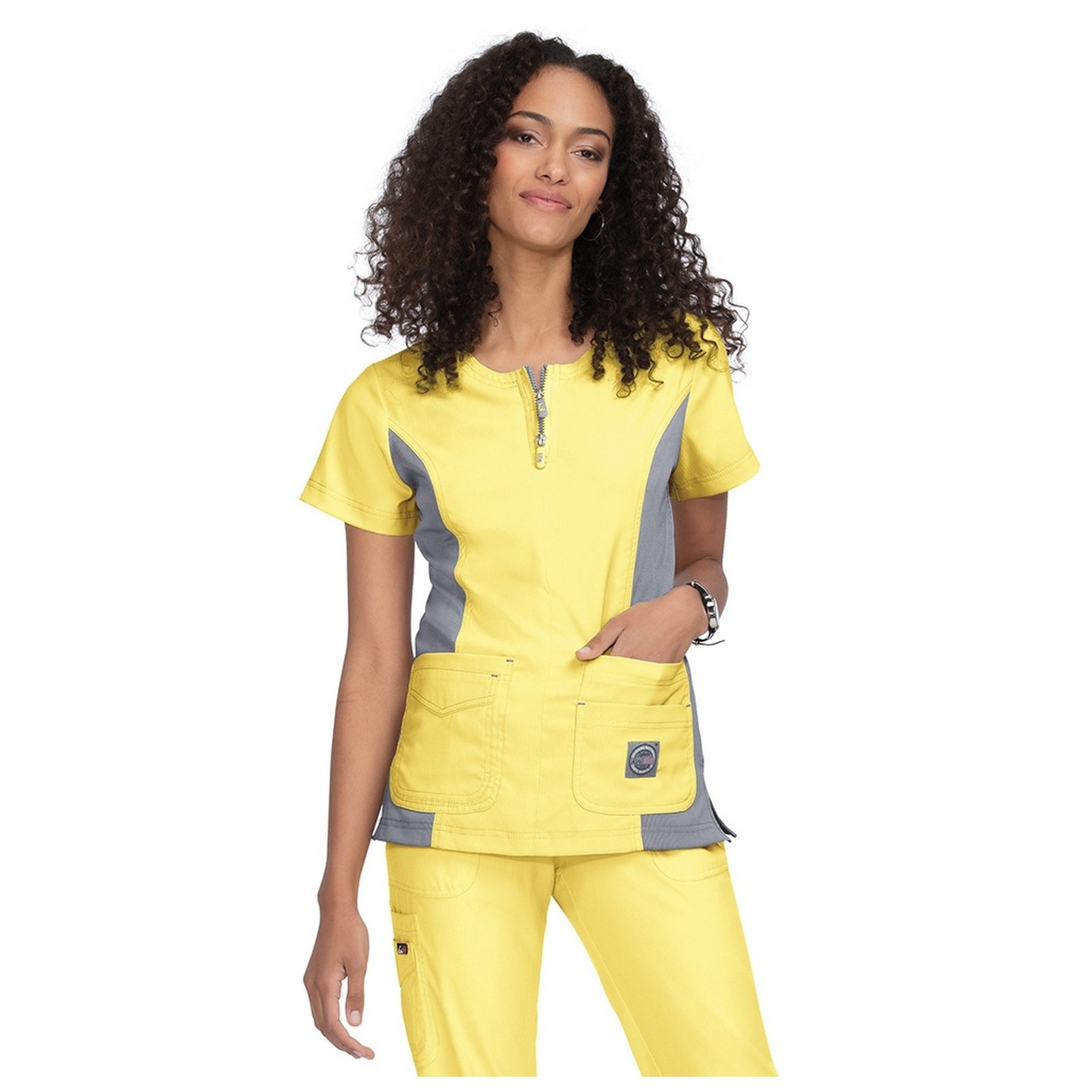 *FINAL SALE XS 317 Koi Lite™ Scrubs Serenity Double Zipper Top