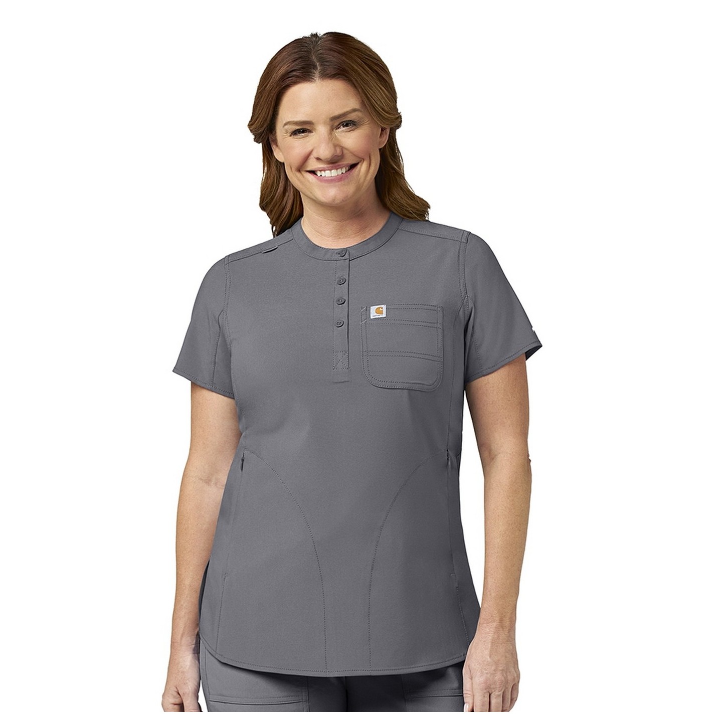 C12910 Carhartt Force Cross-Flex Women's Modern Fit Henley Tunic Top