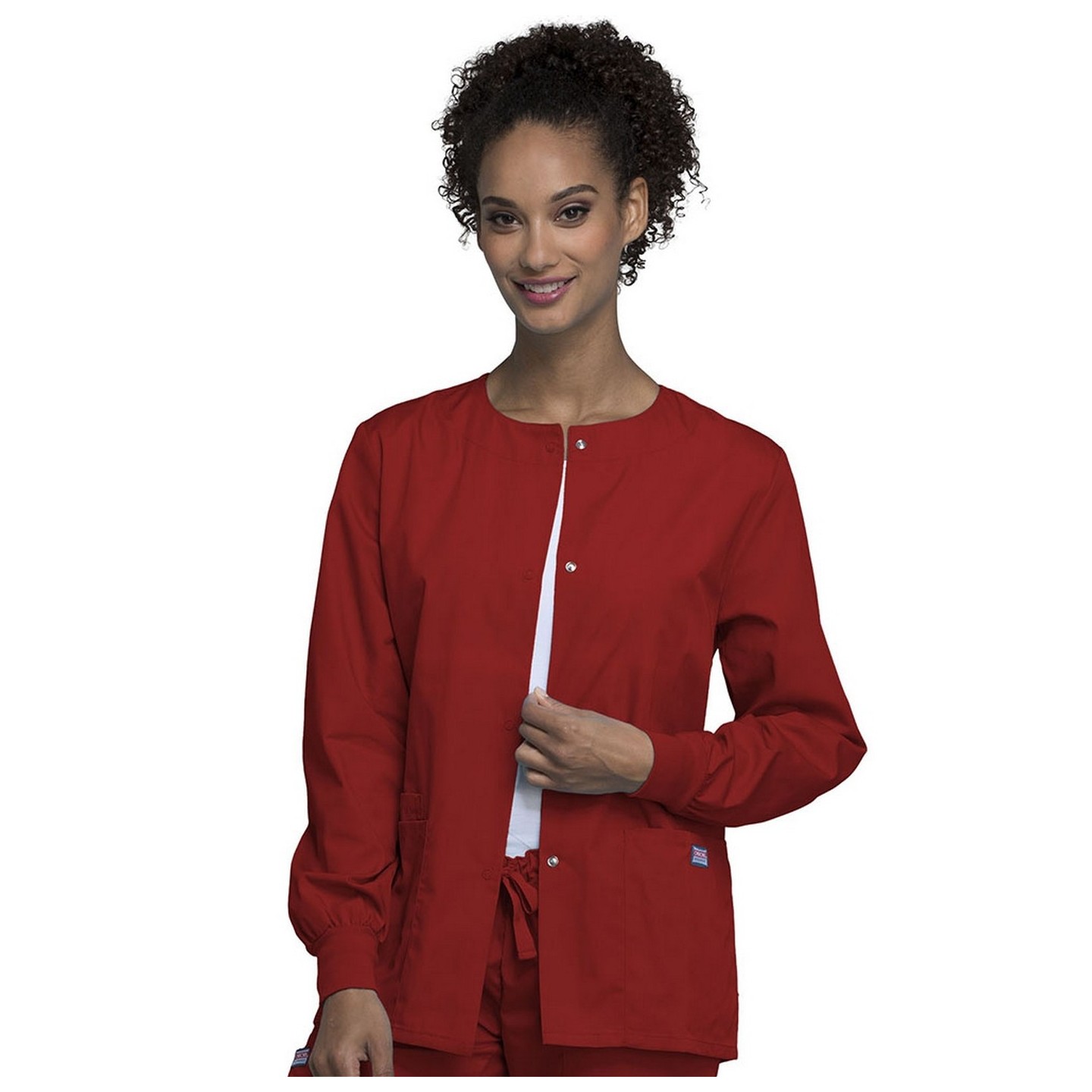 4350 Workwear Originals Snap Front Warm Up Jacket by Cherokee