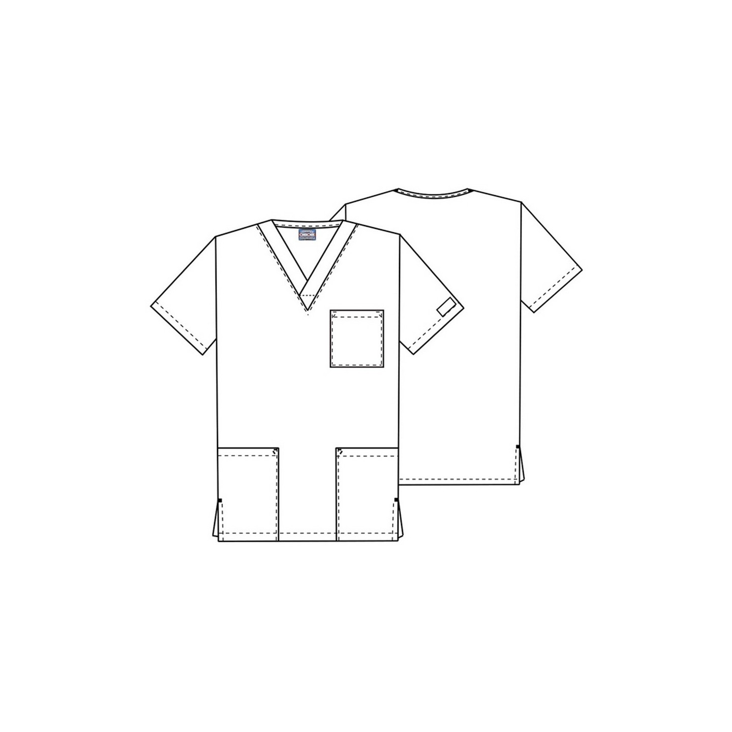 4876 Workwear Originals Haut à Col en V Unisexe avec 3 Poches par Cherokee