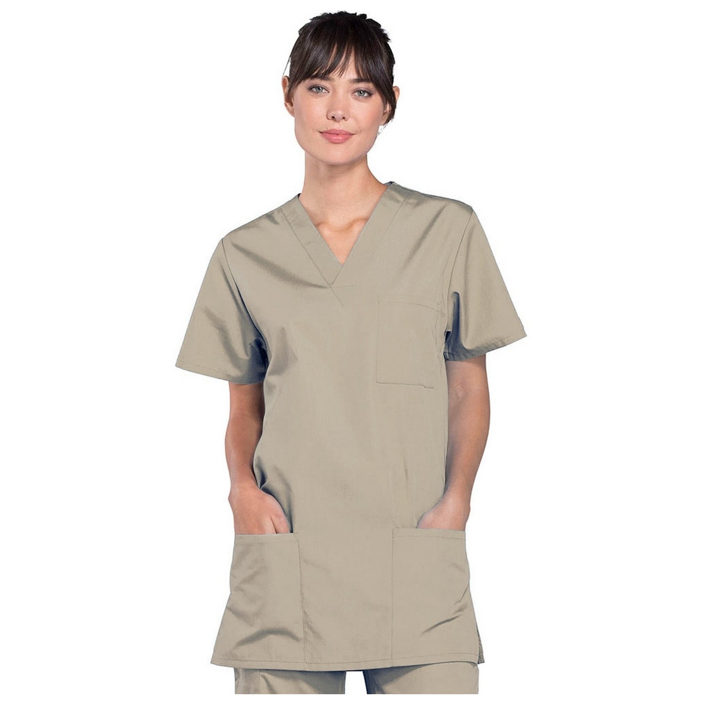 4876 Workwear Originals Haut à Col en V Unisexe avec 3 Poches par Cherokee