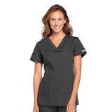 WW645 Workwear Originals V-Neck Top with Knit Panels by Cherokee
