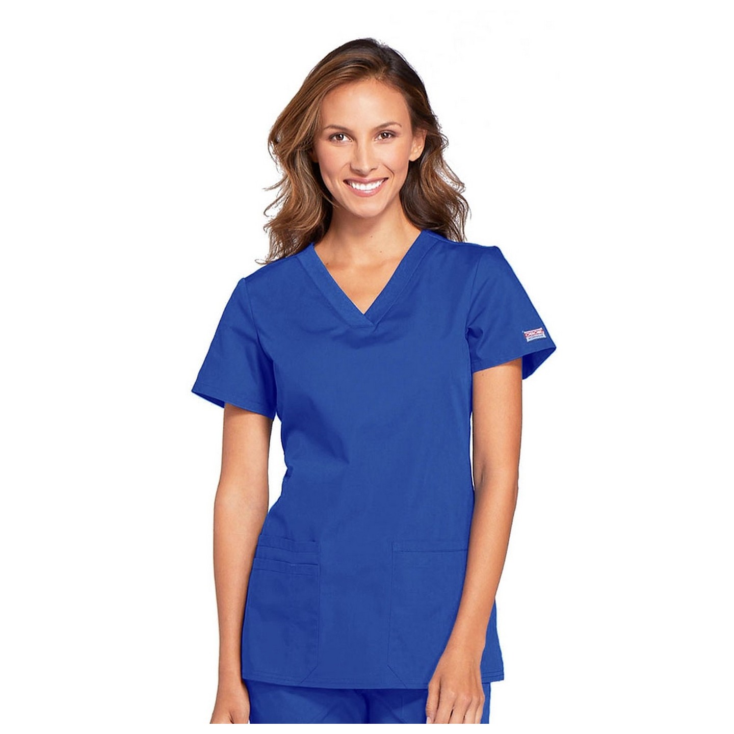 WW645 Workwear Originals V-Neck Top with Knit Panels by Cherokee