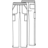 WW170 Workwear Professionals Straight Leg 6 Pocket Cargo Pant by Cherokee