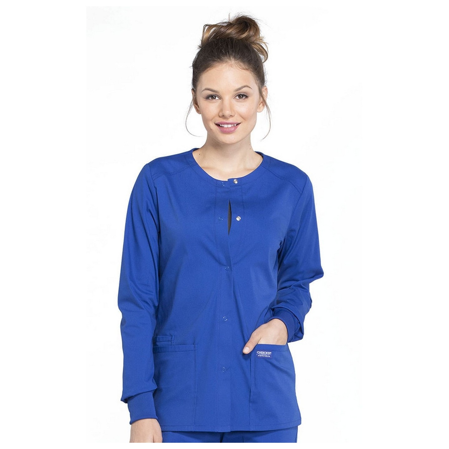 WW340 Workwear Professionals 3 Pocket Snap Front Jacket by Cherokee