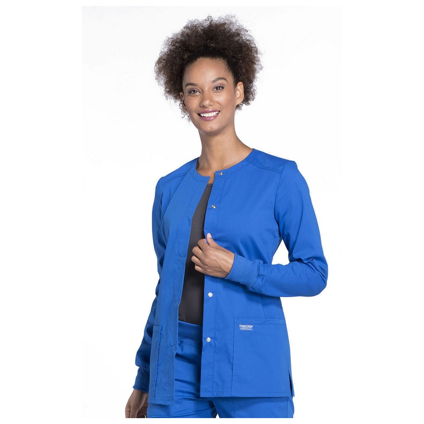 WW340 Workwear Professionals 3 Pocket Snap Front Jacket by Cherokee