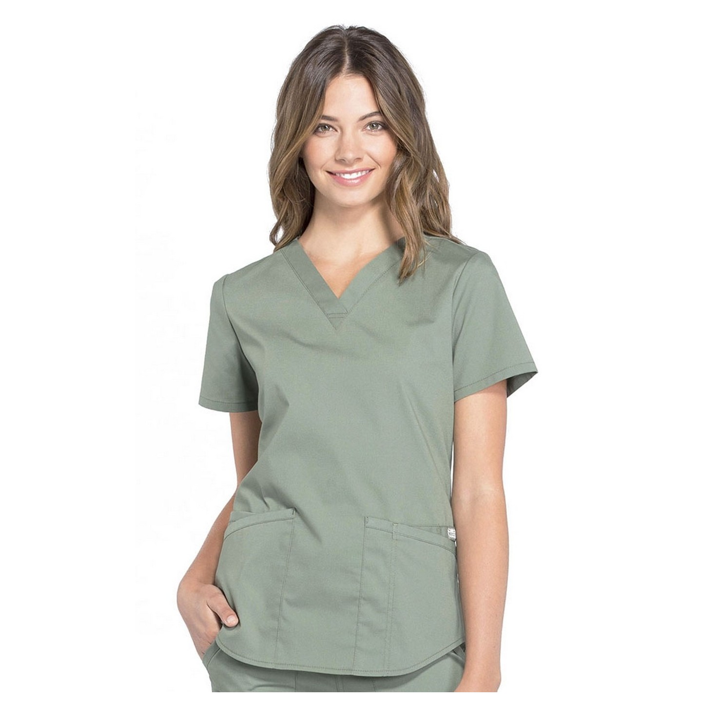 WW665 Workwear Professionals Haut à Col en V avec 3 Poches par Cherokee