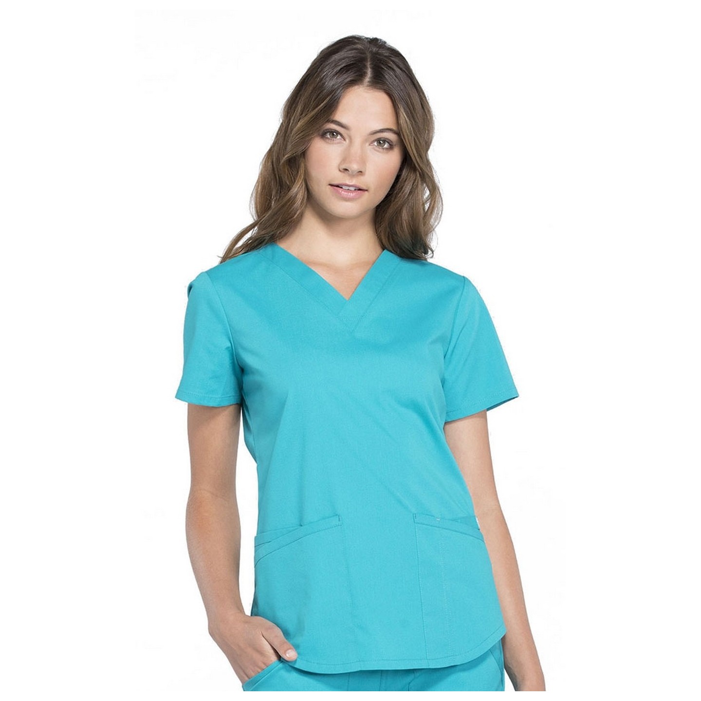 WW665 Workwear Professionals Haut à Col en V avec 3 Poches par Cherokee