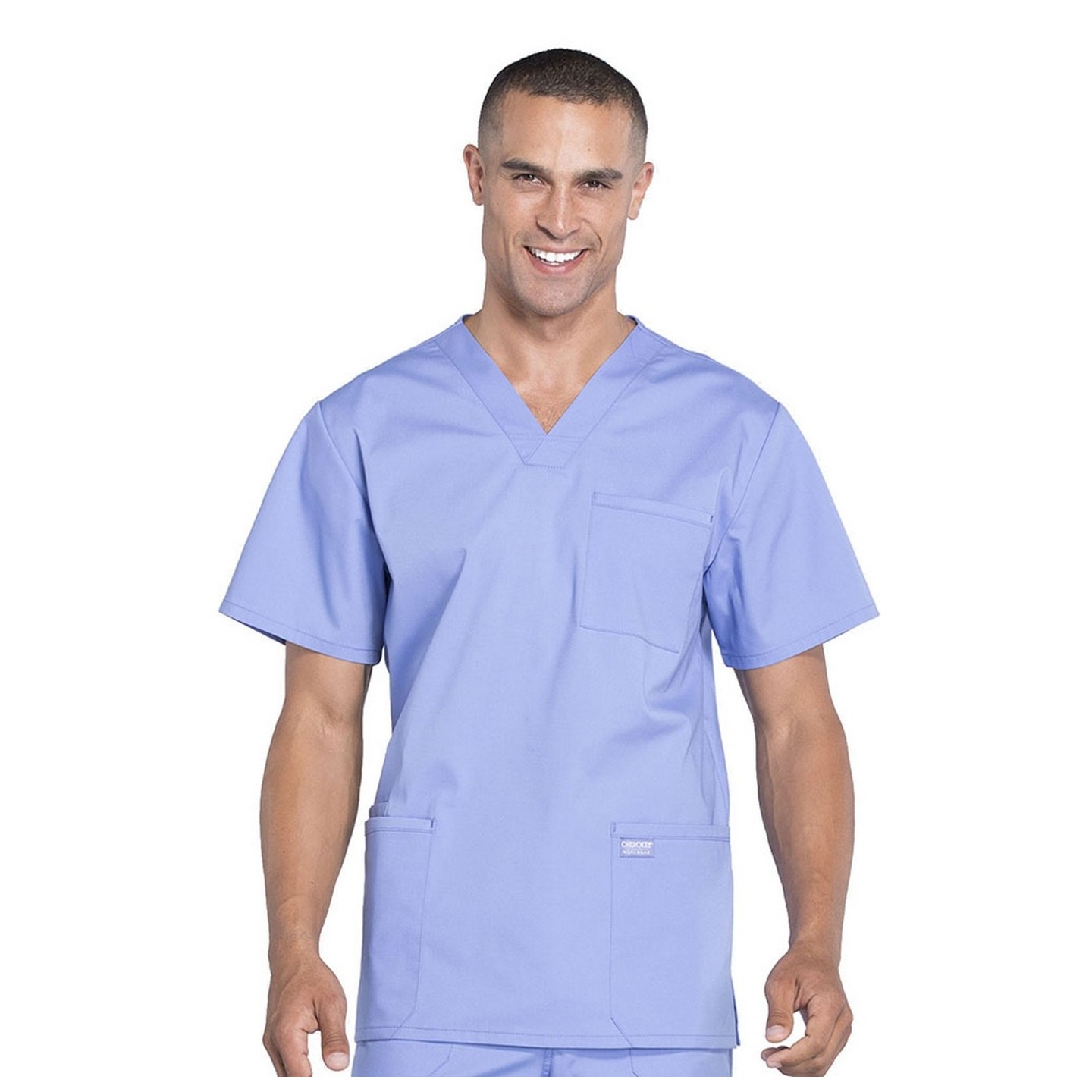 WW695 Workwear Professionals Haut à Col en V avec 4 Poches pour Hommes par Cherokee