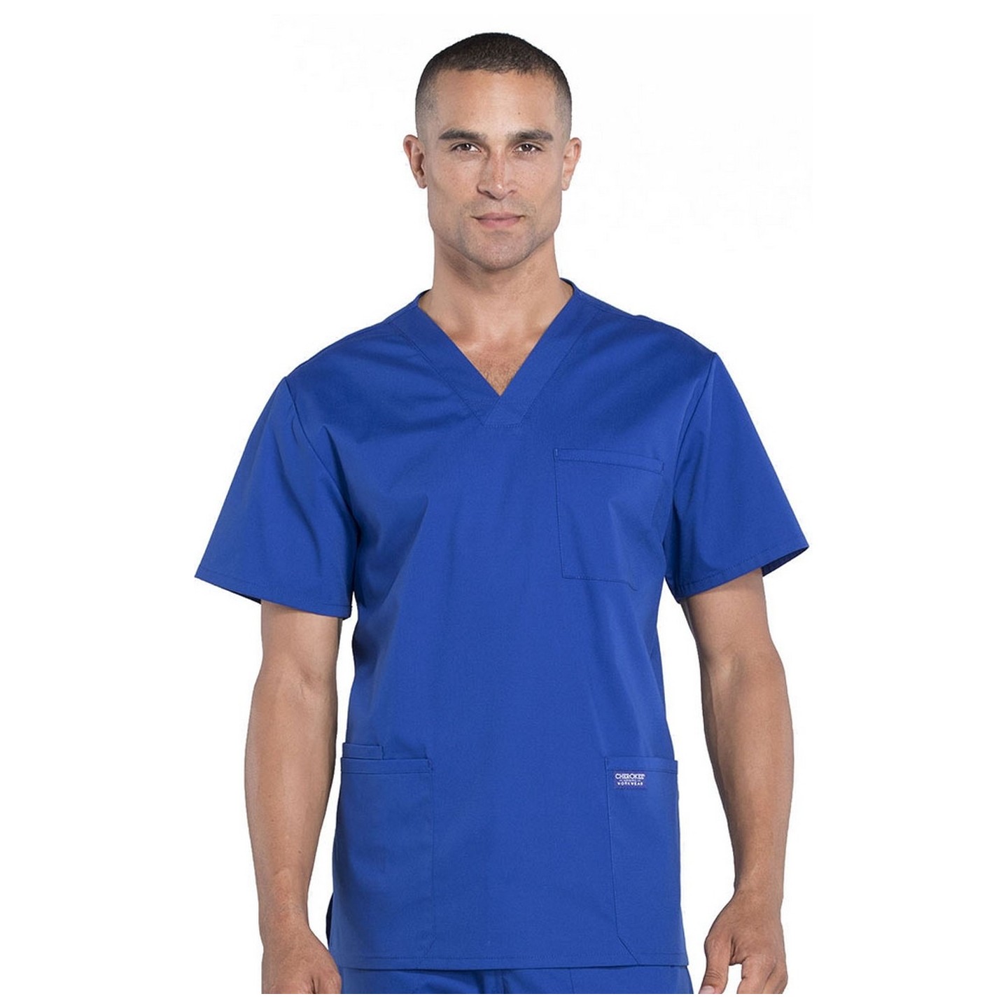 WW695 Workwear Professionals Haut à Col en V avec 4 Poches pour Hommes par Cherokee