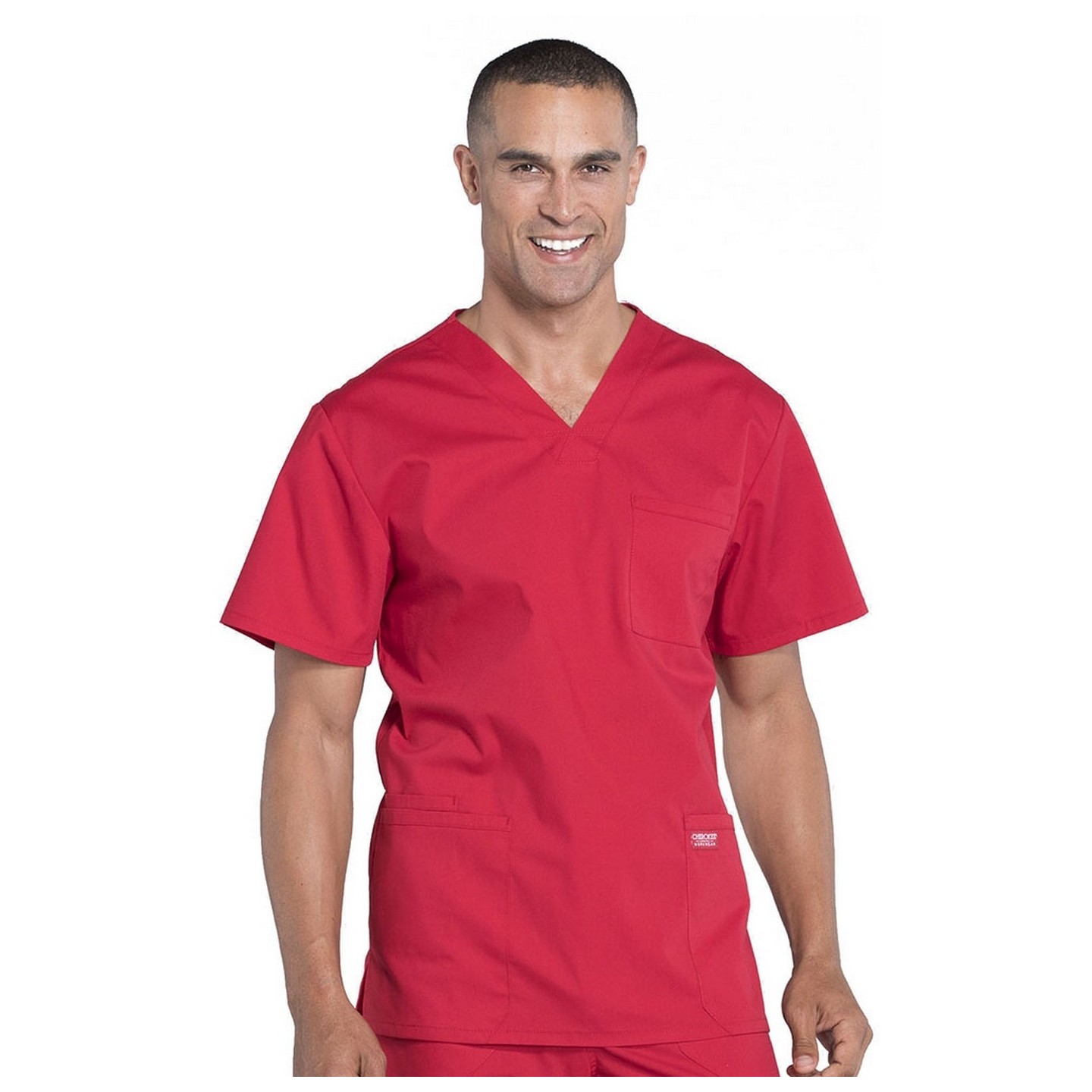 WW695 Workwear Professionals Haut à Col en V avec 4 Poches pour Hommes par Cherokee