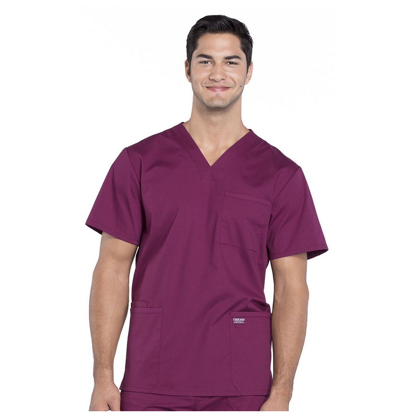 WW695 Workwear Professionals Haut à Col en V avec 4 Poches pour Hommes par Cherokee