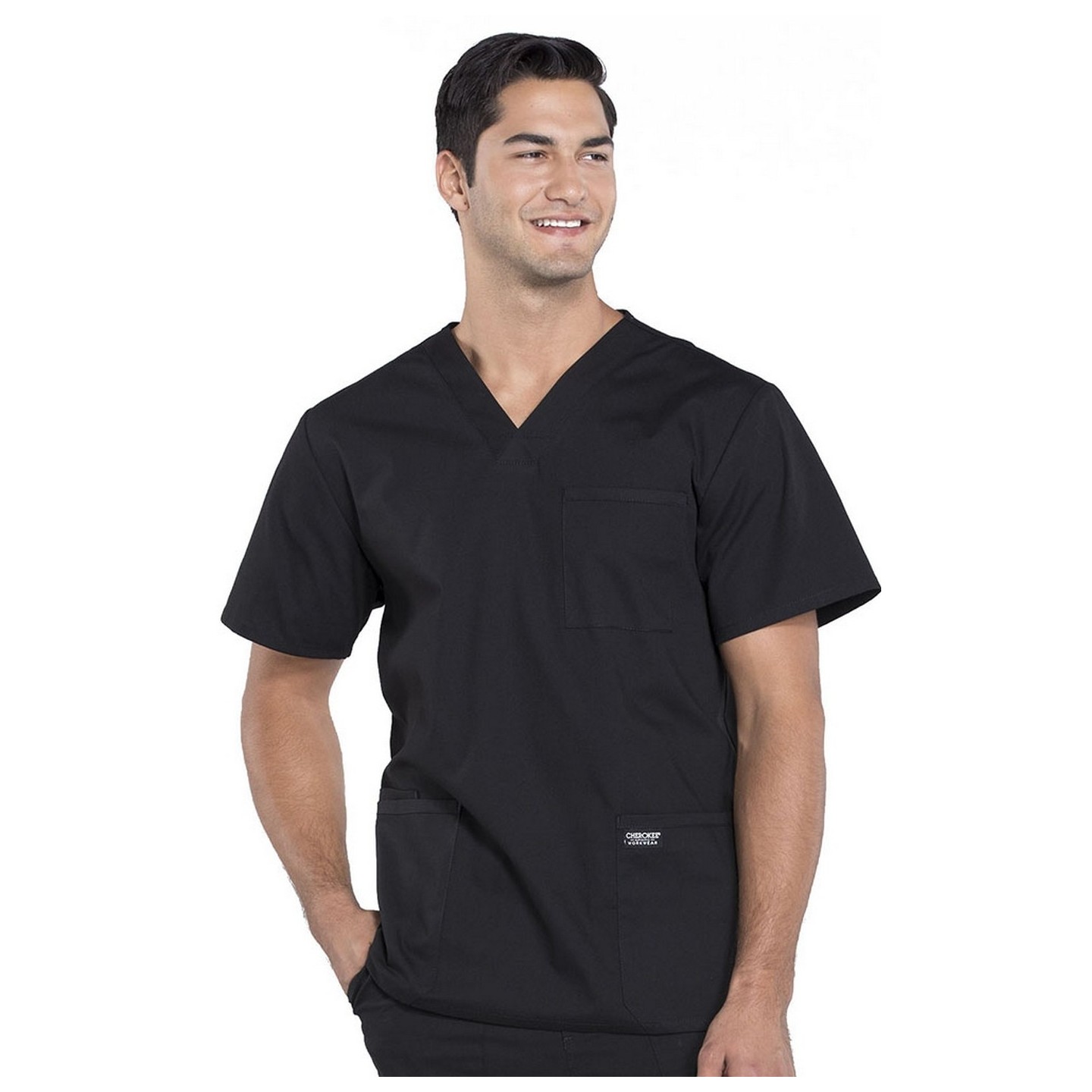 WW695 Workwear Professionals Haut à Col en V avec 4 Poches pour Hommes par Cherokee