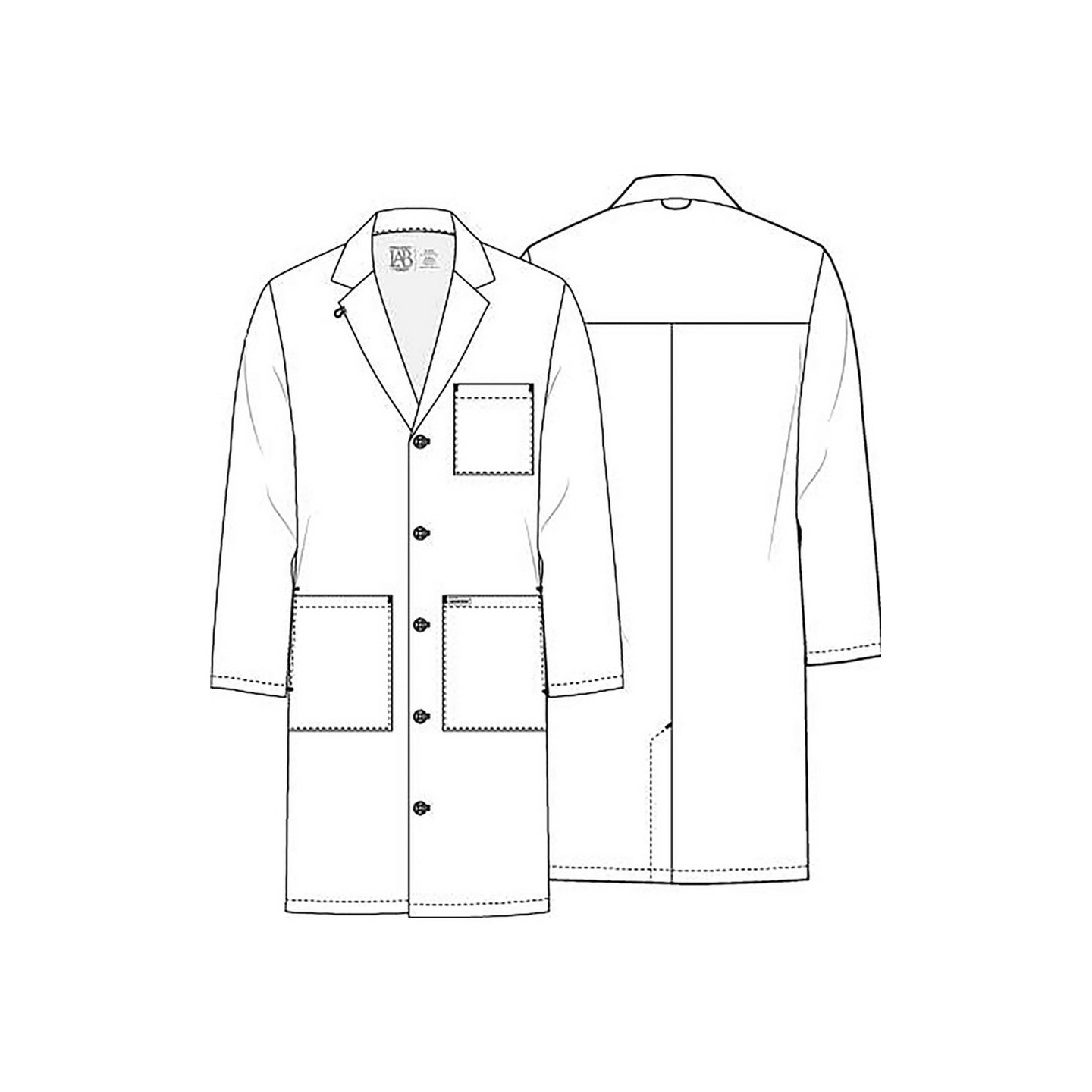 CK412 Project Lab Men's 38" Lab Coat with 3 Pockets by Cherokee
