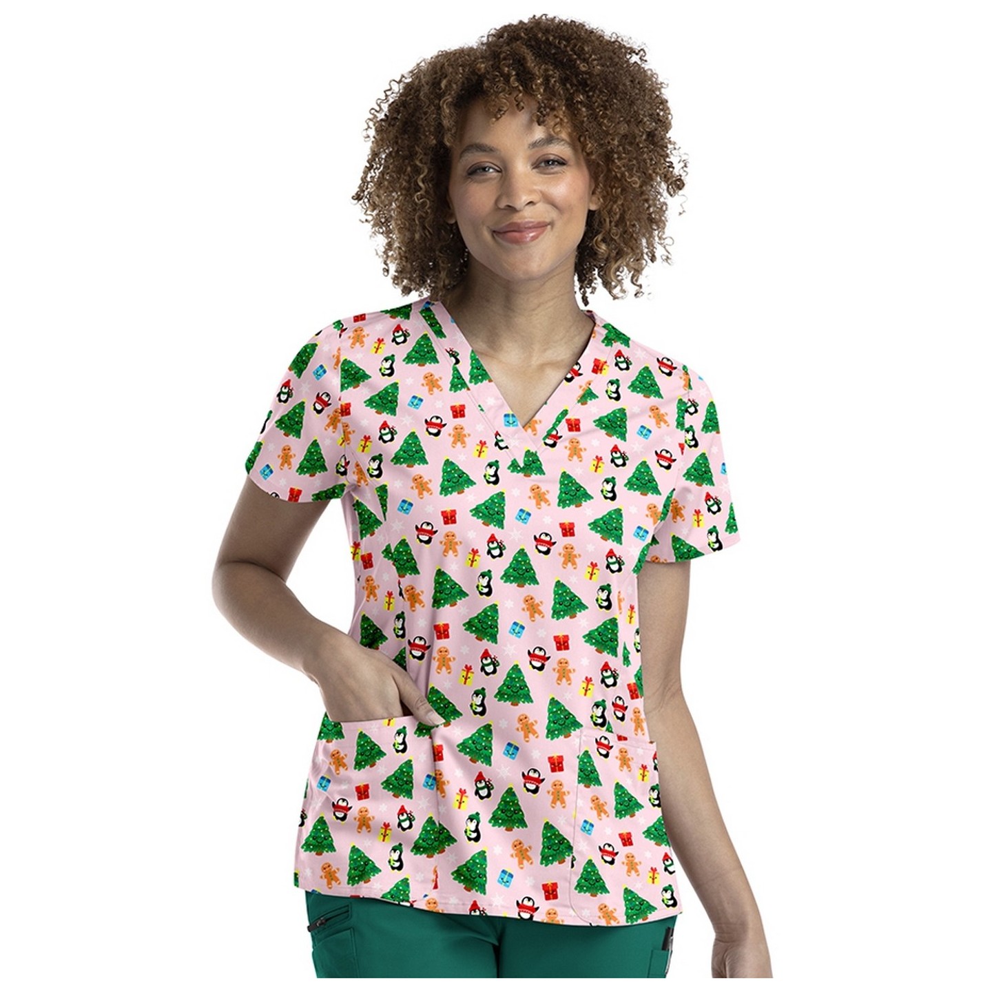 9810 Maevn Haut à Col en V Imprimé pour Femmes - Holiday Party