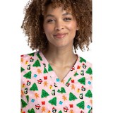 9810 Maevn Haut à Col en V Imprimé pour Femmes - Holiday Party