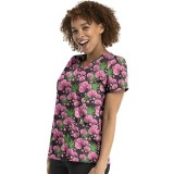 9810 Maevn Women's Printed V-Neck Top - Orchid Nights