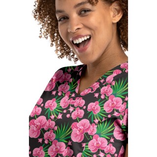 9810 Maevn Haut à Col en V Imprimé pour Femmes - Orchid Nights