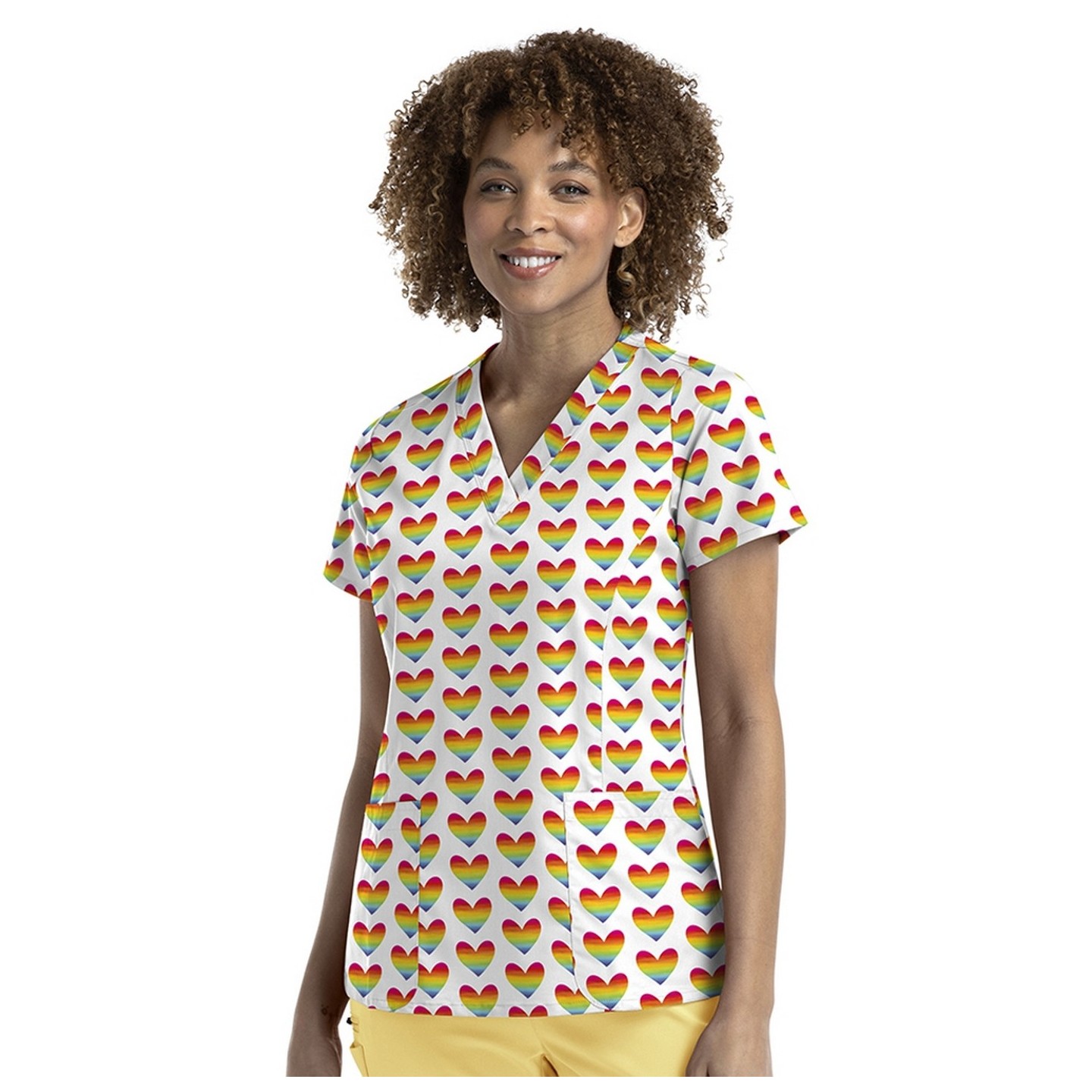 9810 Maevn Haut à Col en V Imprimé pour Femmes - Peace Love and Rainbows