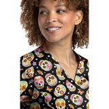 9810 Maevn Haut à Col en V Imprimé pour Femmes - Sugar Skull Dreams