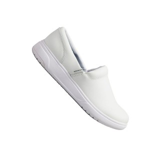 Melody White Chaussures Sans Lacets en Cuir Antidérapantes de Workwear Footwear par Cherokee