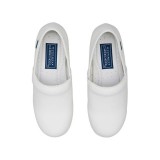 Melody White Slip Resistant Slip On Leather Shoe from Workwear Footwear by Cherokee