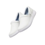 Melody White Slip Resistant Slip On Leather Shoe from Workwear Footwear by Cherokee