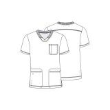 TF725 Tooniforms Men's 3 Pocket V-Neck Print Top with Rib Knit Neckband by Cherokee Uniforms - Zap