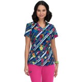 F100PR French Bull by Koi Modern Classic Lulu Print Top - Calypso