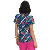 F100PR French Bull by Koi Modern Classic Lulu Print Top - Calypso