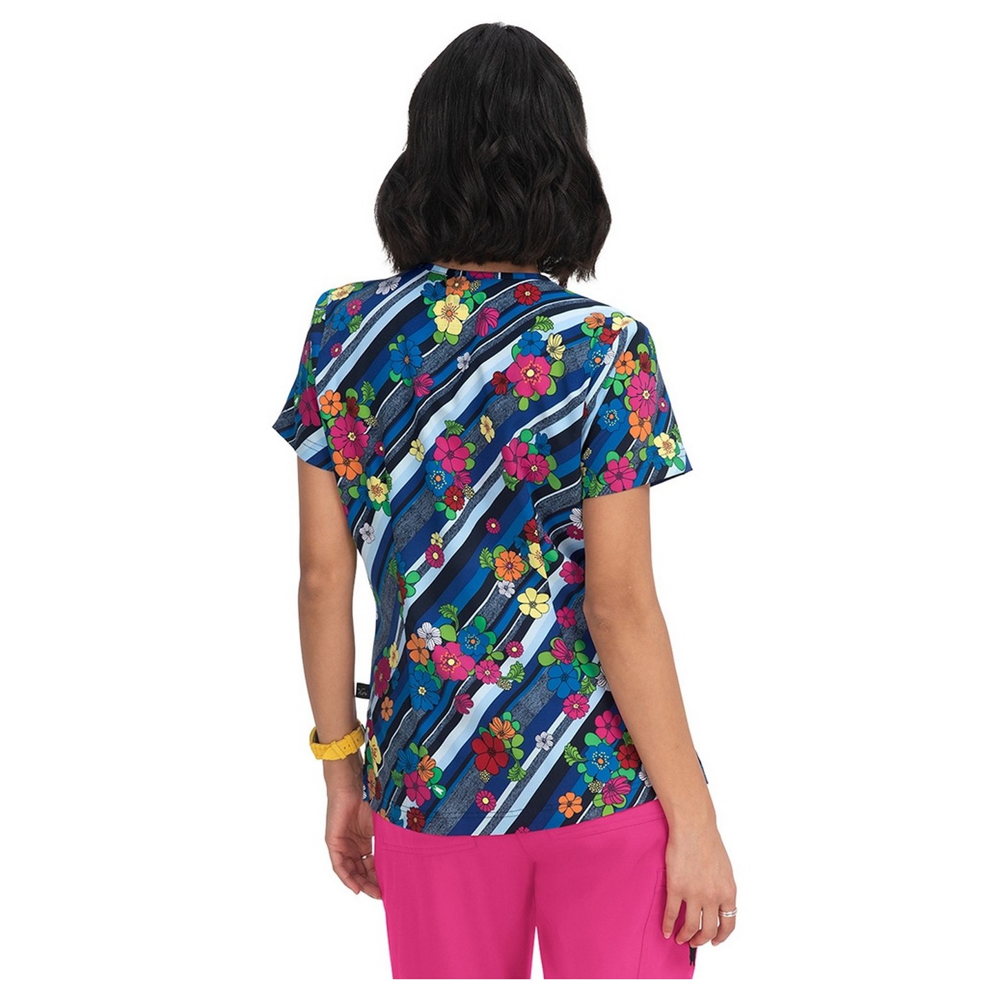 F100PR French Bull by Koi Modern Classic Lulu Print Top - Calypso