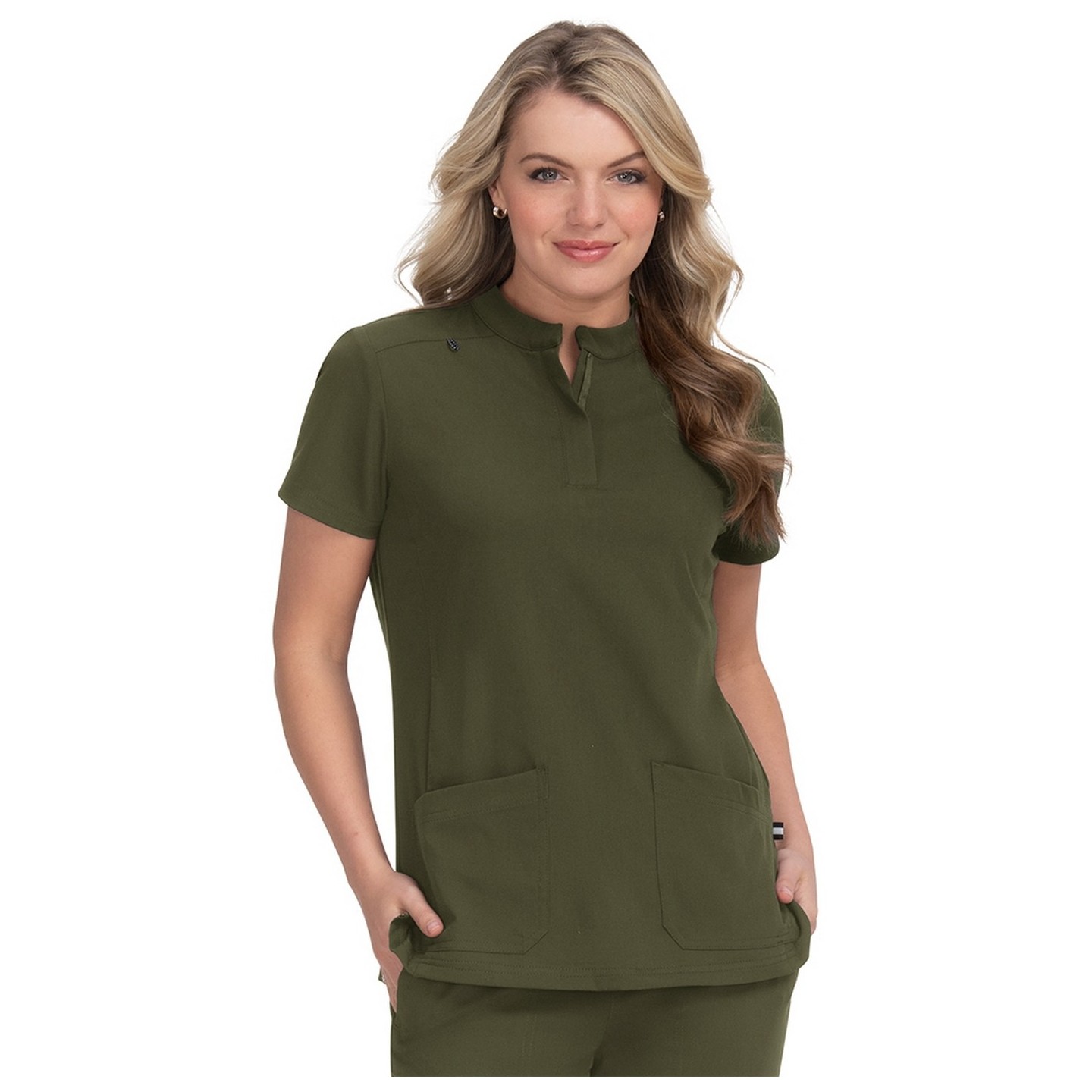 1081 koi Next Gen Driven Mandarin Collar Top