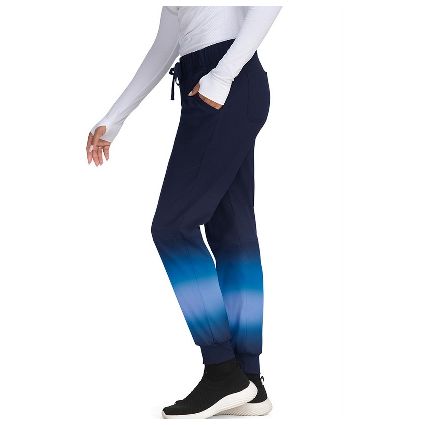 758 koi Lite Pantalon Jogger Imprimé en Dégradé de 5 Poches - True Ceil/Navy Ombre