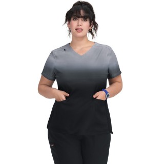 1088PLM koi Lite Reclaim Placement Haut Ombre avec Panneaux en Tricot - Platinum Grey/Black Ombre