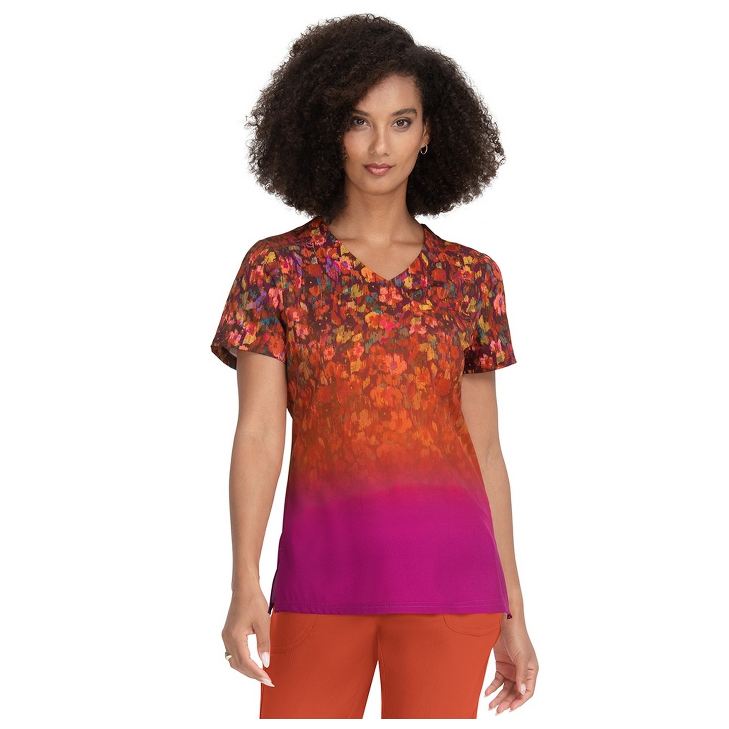 1096PLM koi Lite Meena Haut Imprimer à Col en Y - Ombre Floral