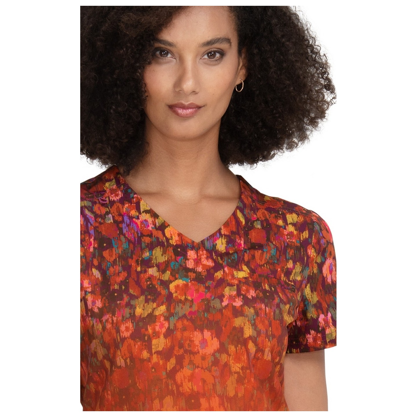 1096PLM koi Lite Meena Haut Imprimer à Col en Y - Ombre Floral