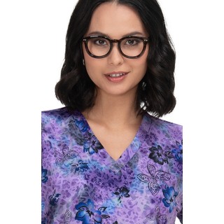 1082PR koi Lite Velora Stretch Print Top - Electric Animal