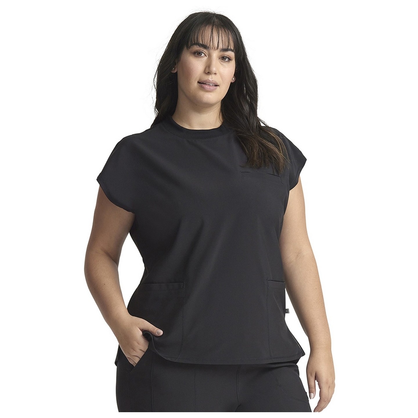 CK742 Infinity Mock Neck 4 Pocket Top with Flex Panels by Cherokee