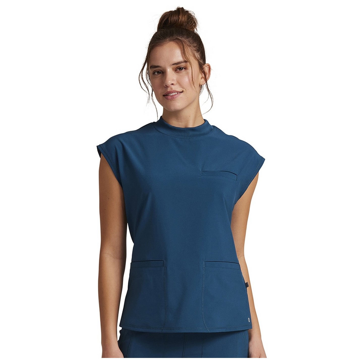 CK742 Infinity Mock Neck 4 Pocket Top with Flex Panels by Cherokee